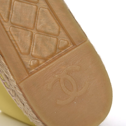 Chanel Lambskin CC Espadrilles 41 Yellow 8 of 11