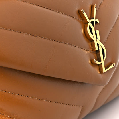 Saint Laurent Calfskin Y Quilted Monogram Small Loulou Chain Satchel Dark Natural 12 of 12