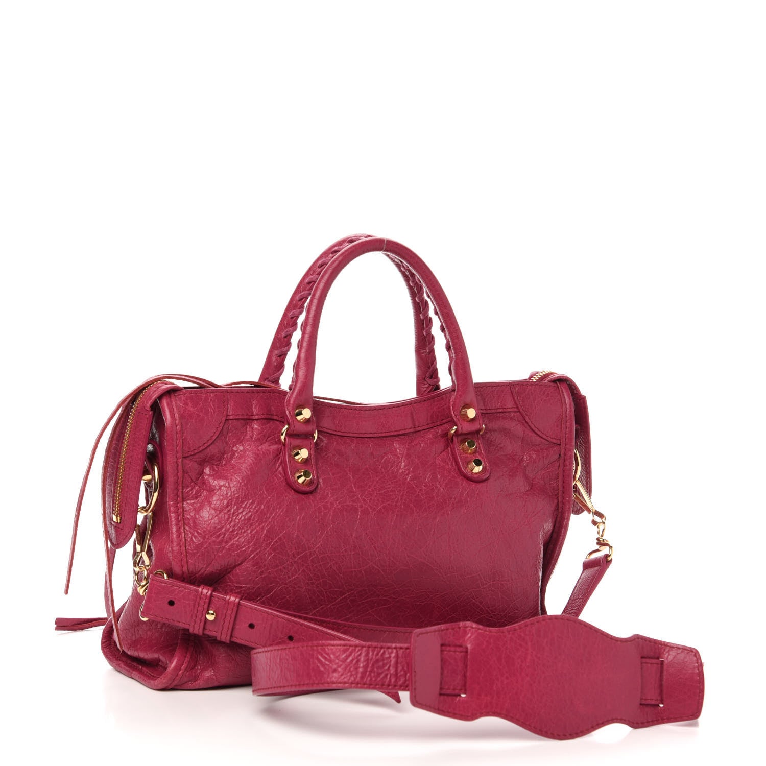 Balenciaga Agneau Classic Gold Hardware S City Rose Dahlia 4 of 12