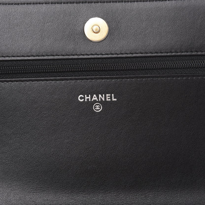 Chanel Aged Calfskin Quilted Gabrielle Wallet On Chain WOC Black 7 of 13
