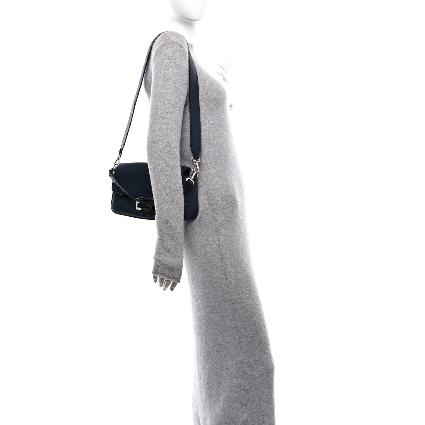 Cuoio Roma Sellerissima Nappa Sintetica Tape Stitch Baguette Notte