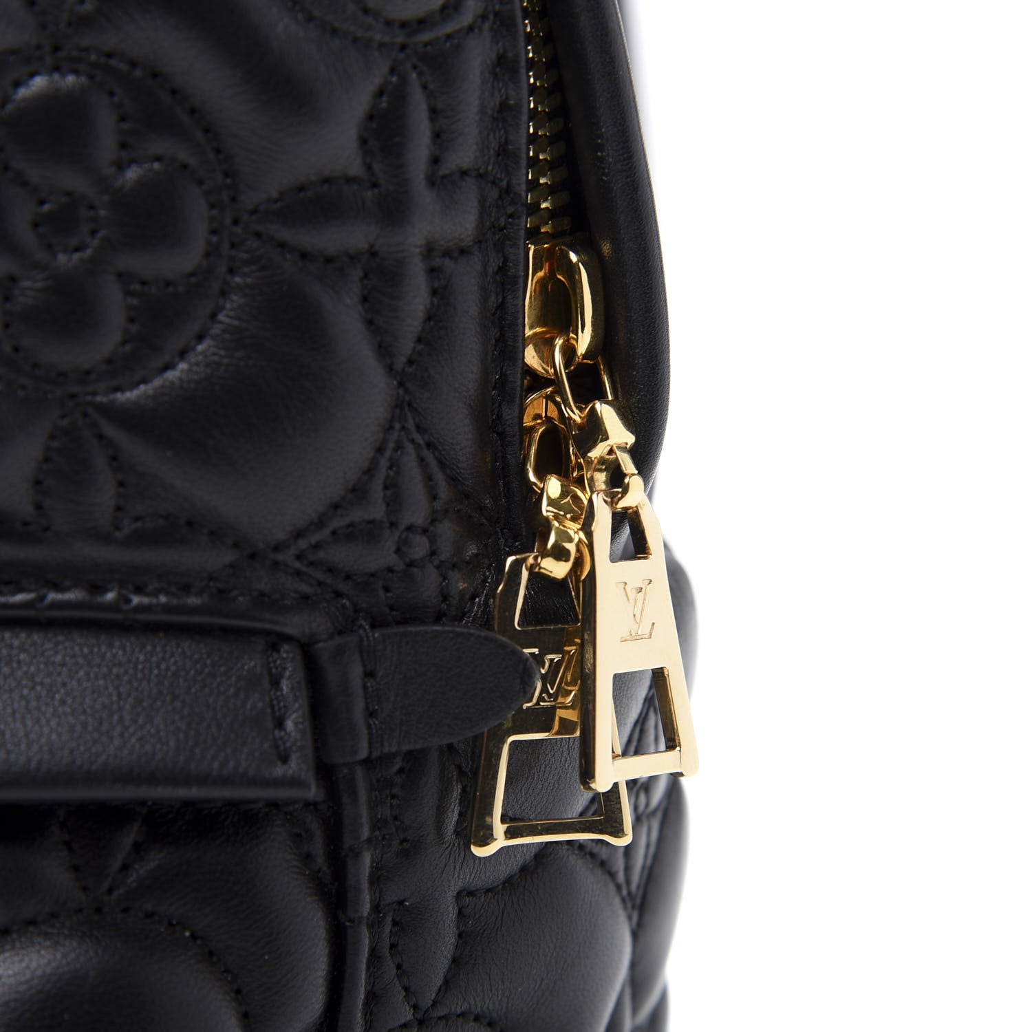 Louis Vuitton Lambskin Flower Matelasse Palm Springs Backpack PM Black 9 of 10
