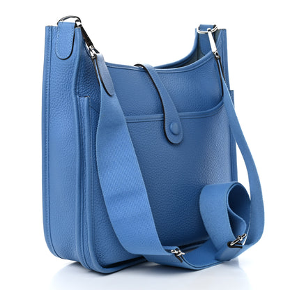 Hermes Taurillon Clemence Evelyne III PM Bleu Paradis 2 of 12