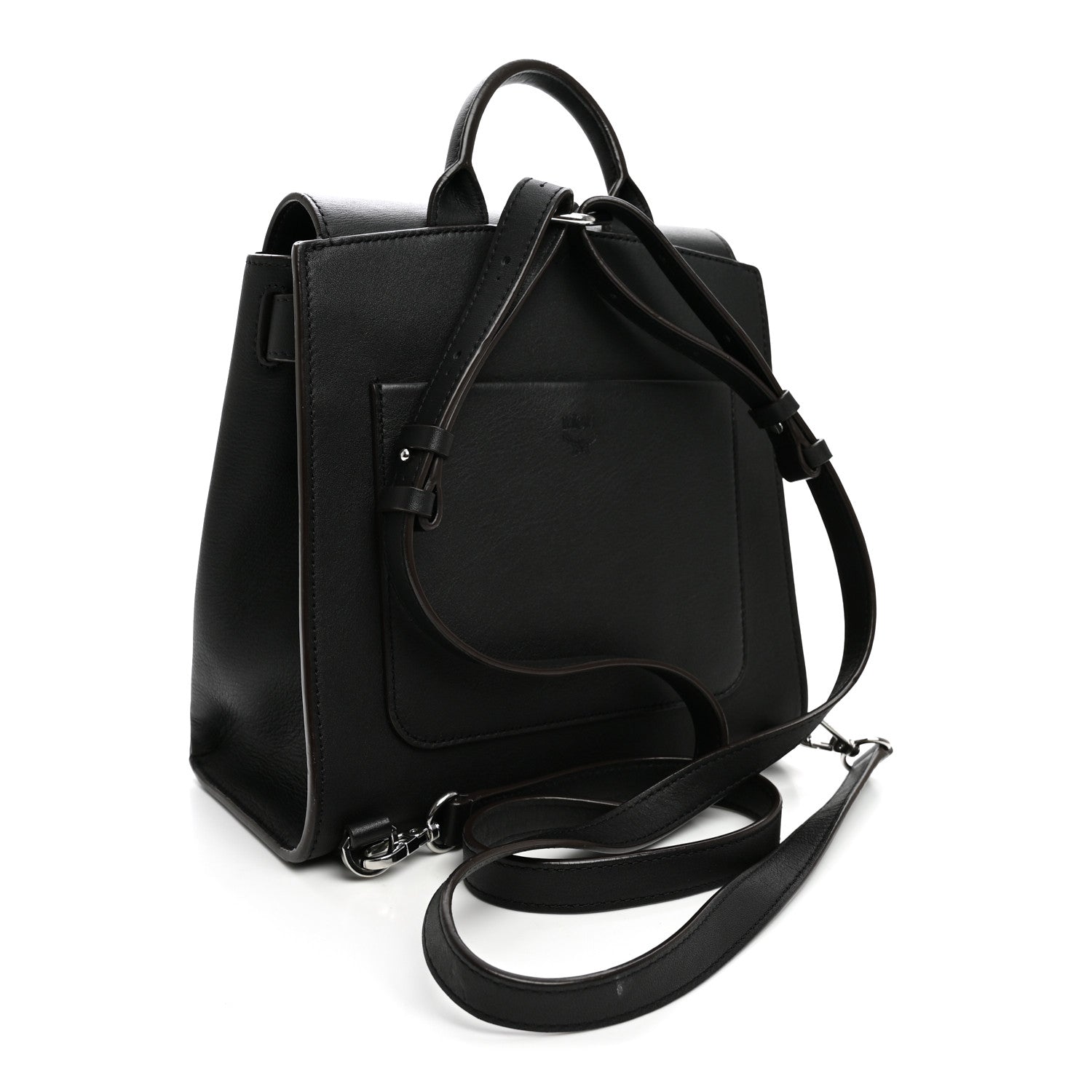 MCM Calfskin Ottomar Monogram Essential Small Backpack Black 3 of 11