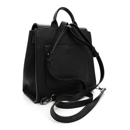 MCM Calfskin Ottomar Monogram Essential Small Backpack Black 3 of 11