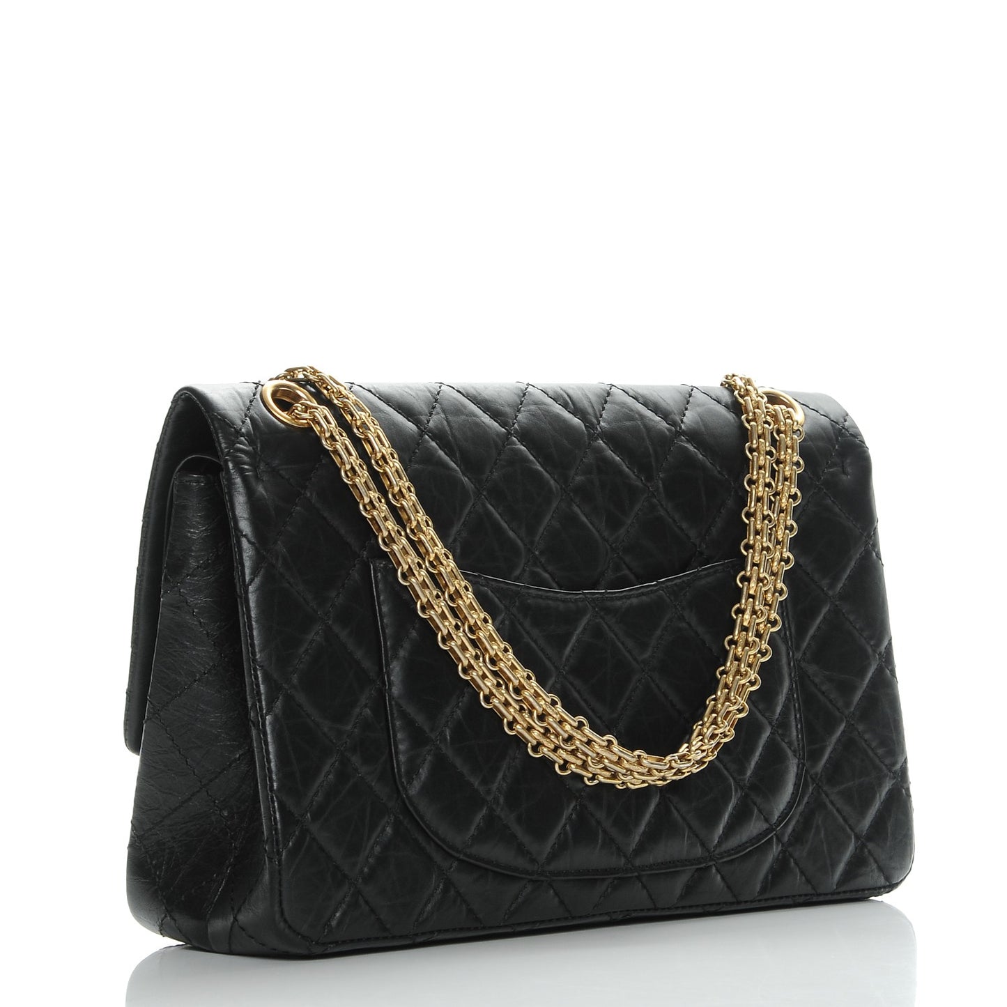 Aged Calfskin Quilted 2.55 Reissue 226 Flap Black