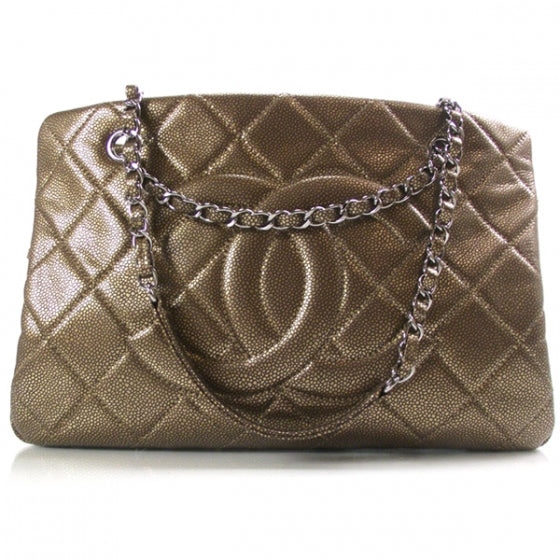 Chanel Caviar Timeless Classic Shopping Tote Bronze 1 of 10