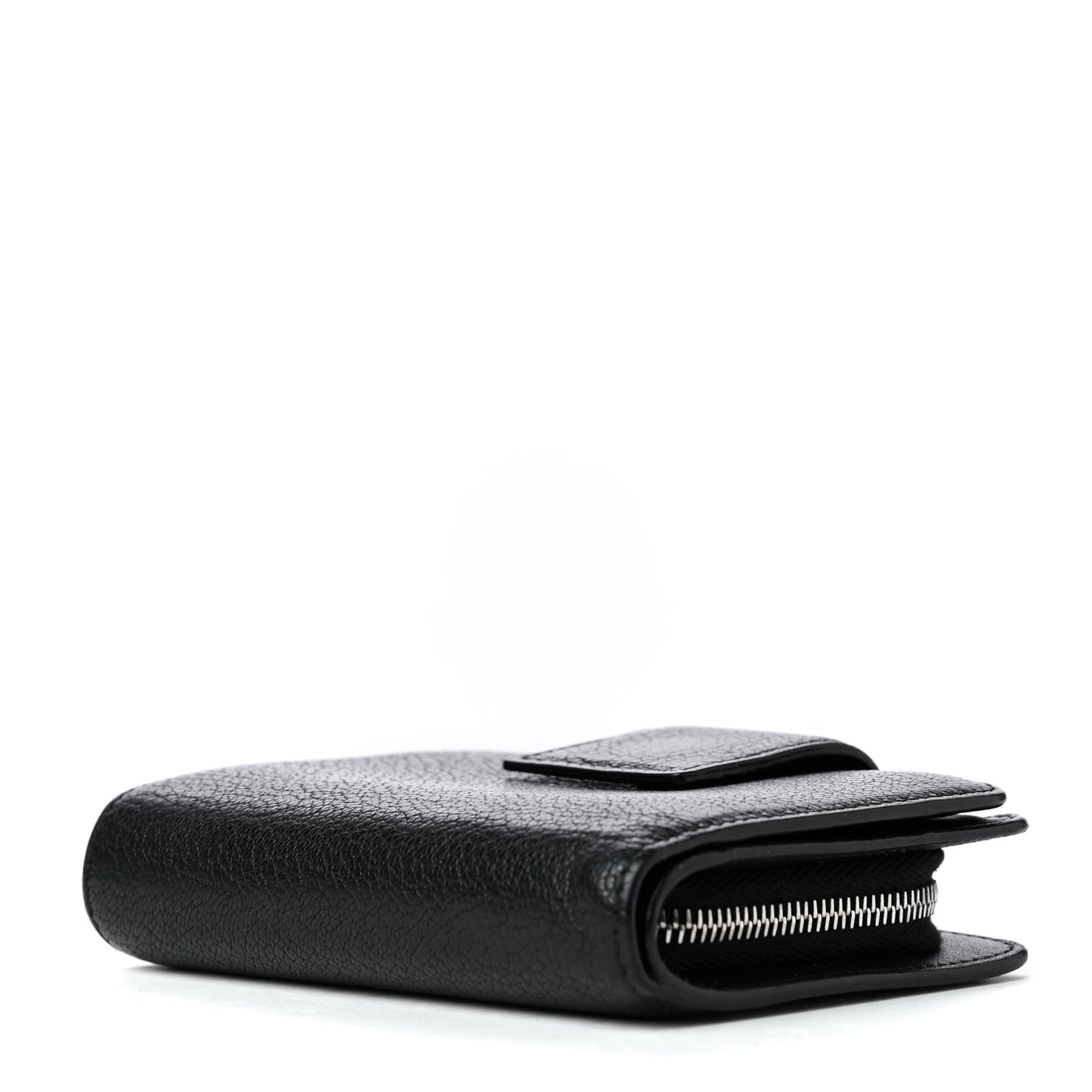 Sugar Goatskin Compact Wallet Black