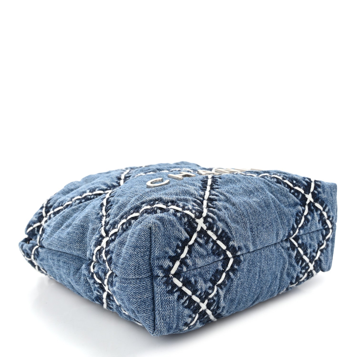 Chanel Denim Stitched Quilted Mini Chanel 22 Blue 4 of 10