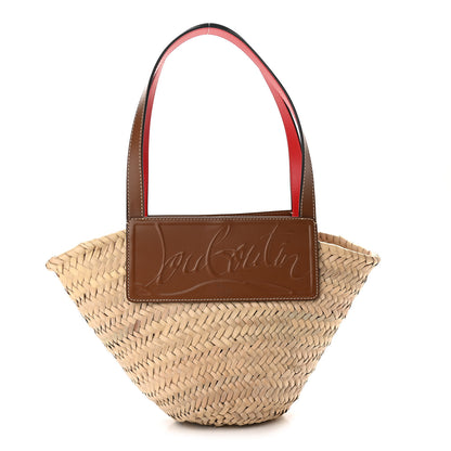 Christian Louboutin Woven Straw Small Loubishore Tote Beige 1 of 10