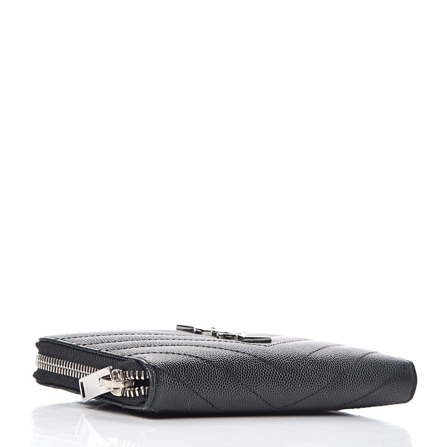 Grain De Poudre Matelasse Chevron Monogram Zip Around Wallet Black
