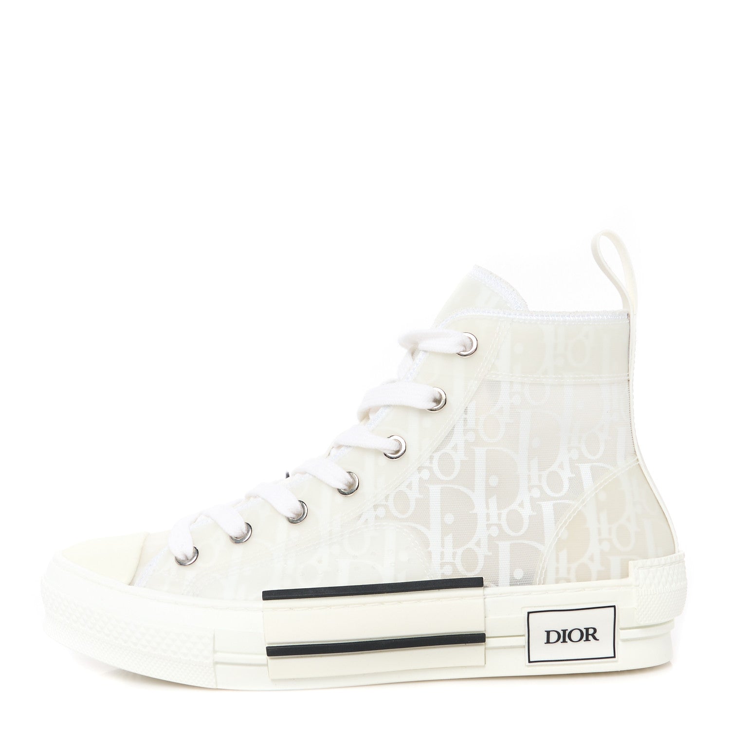 Christian Dior Technical Canvas Oblique B23 High Top Sneakers 37.5 White 1 of 11