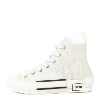 Christian Dior Technical Canvas Oblique B23 High Top Sneakers 37.5 White 1 of 11