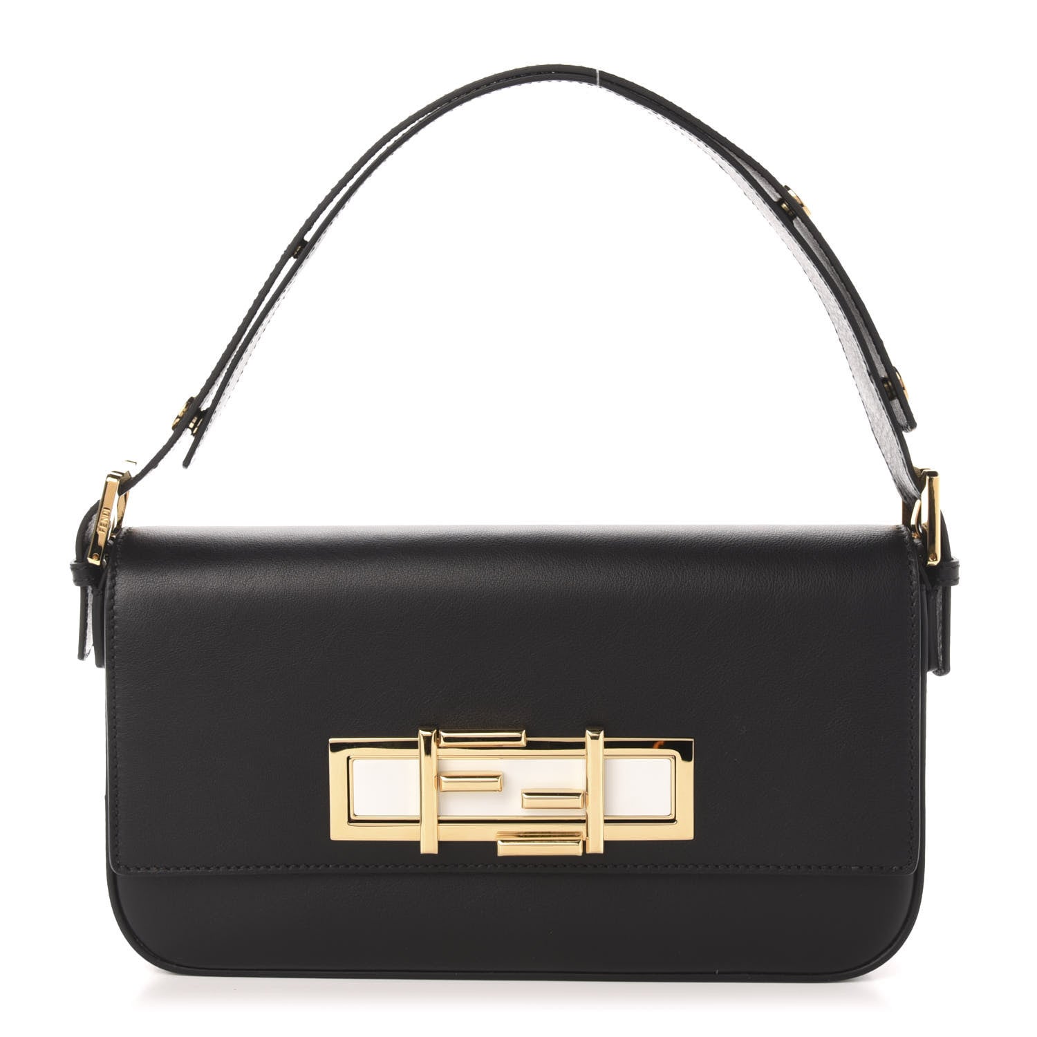 Fendi Vitello Dolce Bi-Color 3Baguette Shoulder Bag Black White 1 of 10