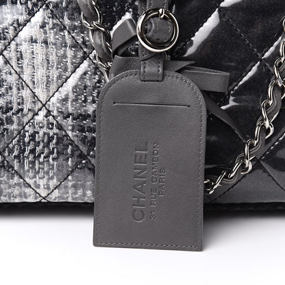 Chanel Vinyl Funny Tweed Patchwork Tote Grey 10 of 13