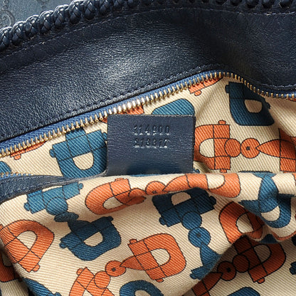 Gucci Guccissima Large Horsebit Chain Hobo Blue 7 of 7