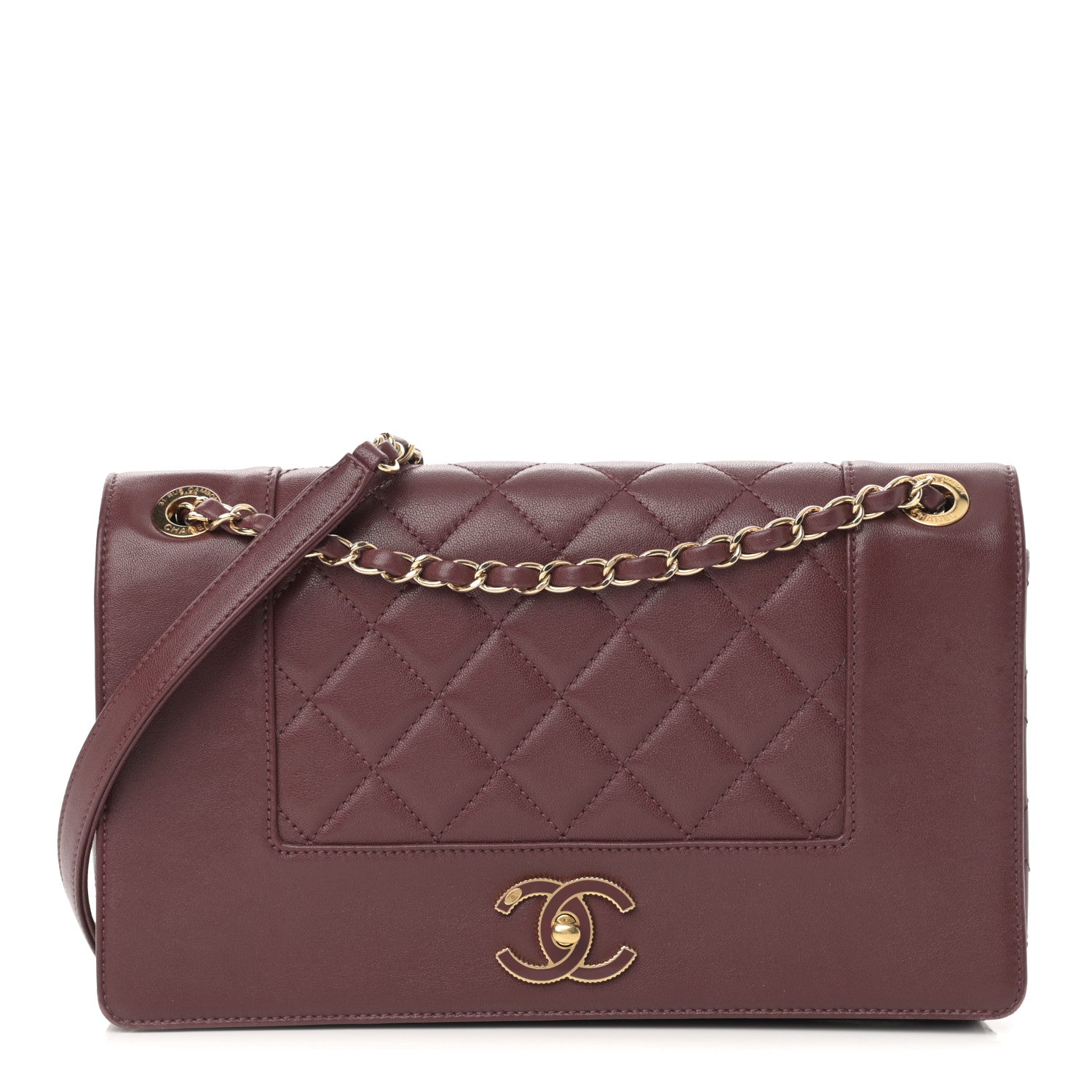 Chanel Sheepskin Quilted Vintage Mademoiselle Flap Dark Red 1 of 20