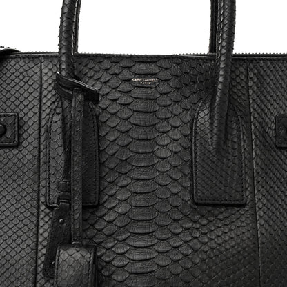 Saint Laurent Snakeskin Souple North South Tote Black 8 of 17