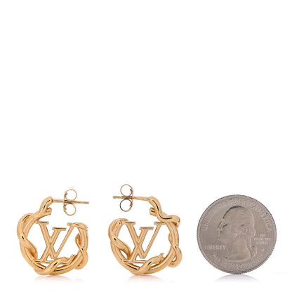 Louis Vuitton Garden Louise Hoop Earrings Gold 2 of 4