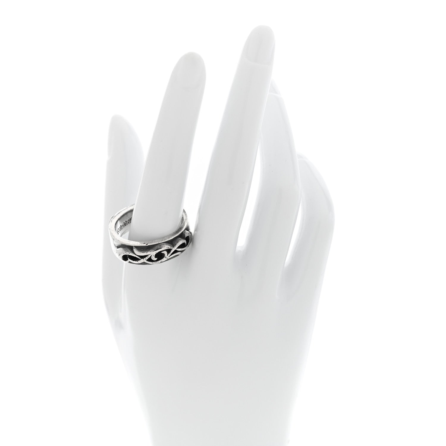 Chrome Hearts Sterling Silver Double Narrow Vine Band Ring 70 13