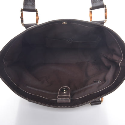 Gucci Crystal Monogram Bamboo Tote Dark Brown 5 of 7