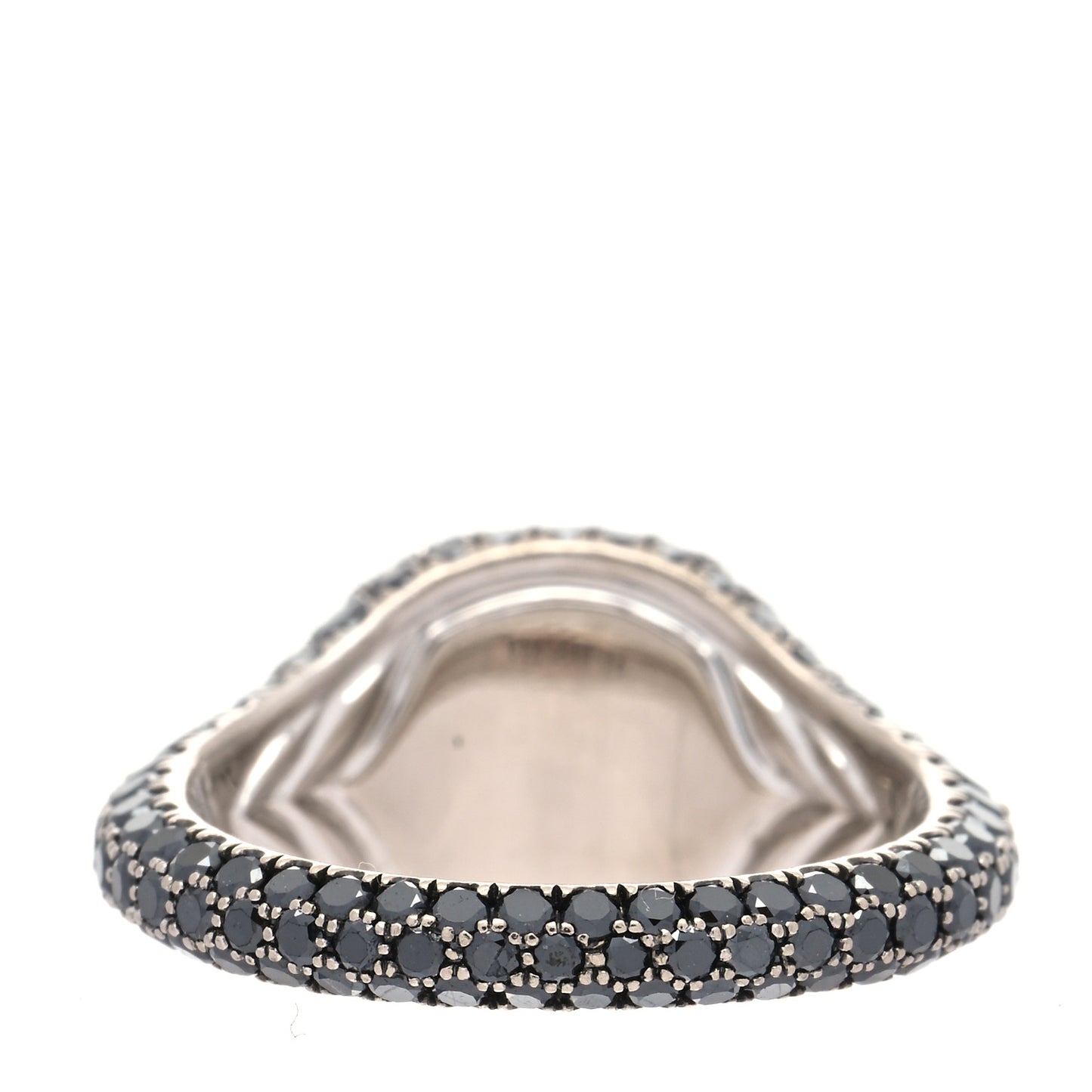 18K White Gold Black Diamond Pave Pinky Ring 45 3.5
