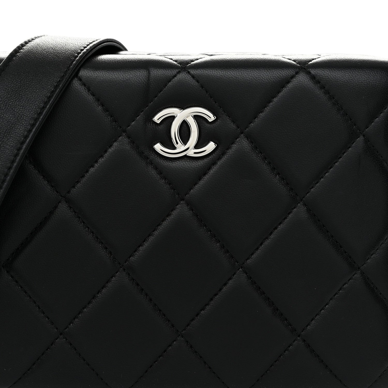 Chanel Quilted Lambskin Metal Bar Clutch Bag Black 8 of 11