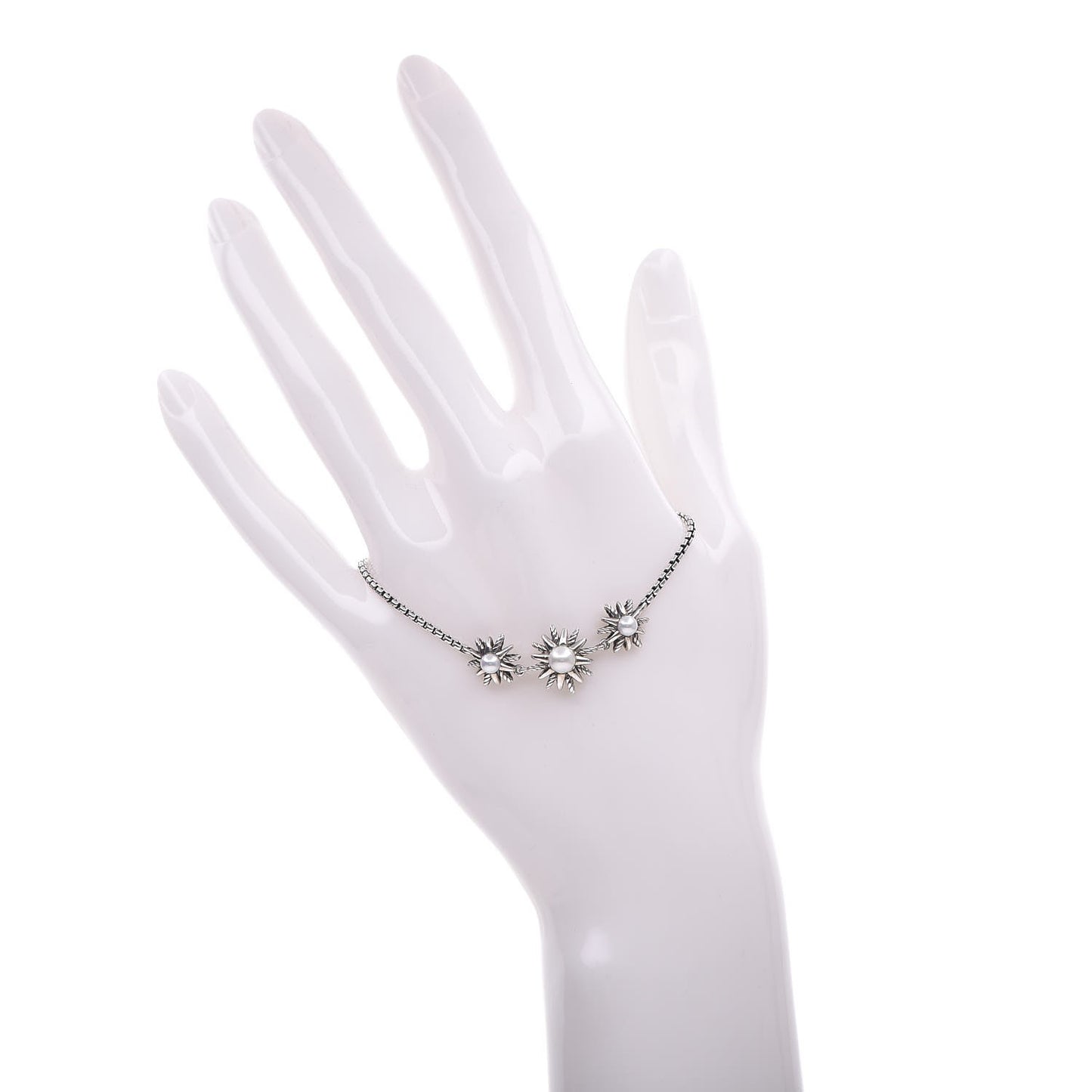 Sterling Silver Pearl Starburst Bracelet