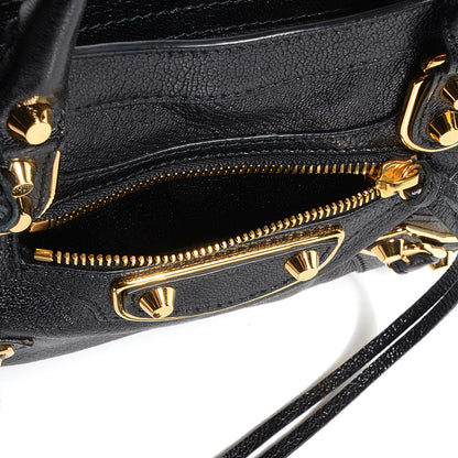 Balenciaga Chevre Gold Metallic Edge Hardware Mini City Black 9 of 11