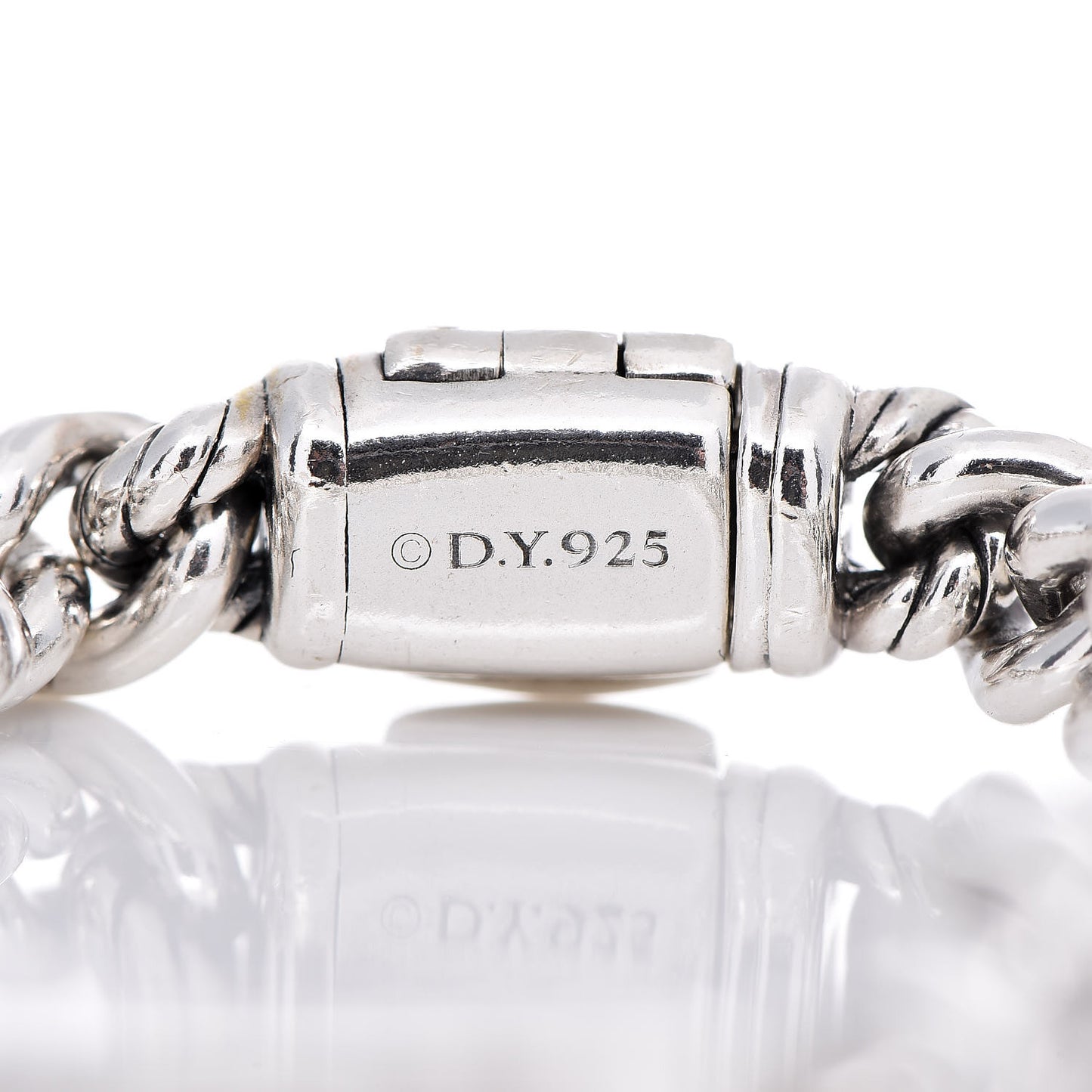 Sterling Silver Diamond 7mm Petite Pave Curb Link Love ID Bracelet