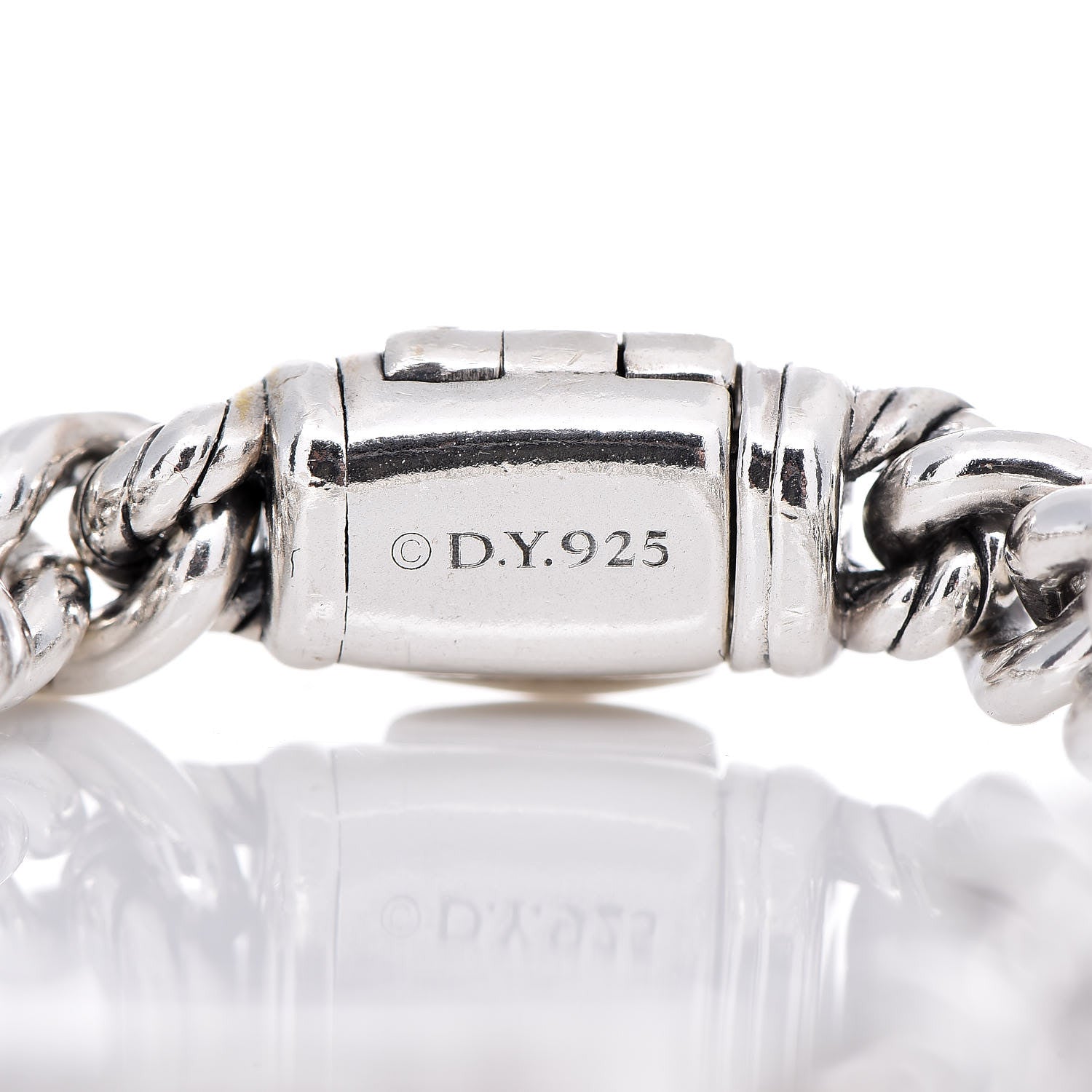 David Yurman Sterling Silver Diamond 7mm Petite Pave Curb Link Love ID Bracelet 4 of 4