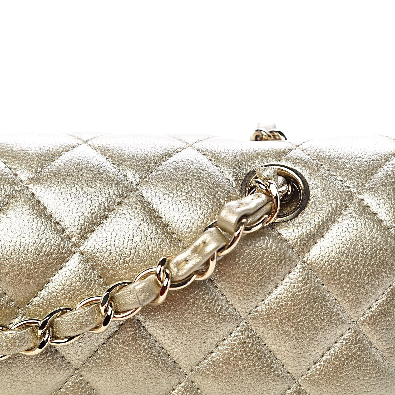 Chanel Metallic Caviar Quilted Medium Double Flap Gold 10 of 12