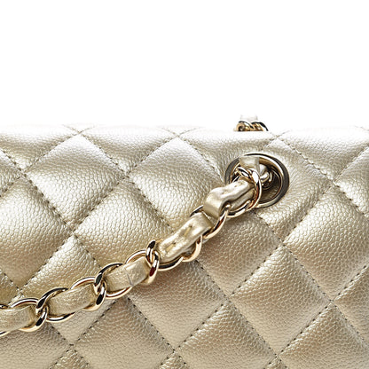 Chanel Metallic Caviar Quilted Medium Double Flap Gold 10 of 12