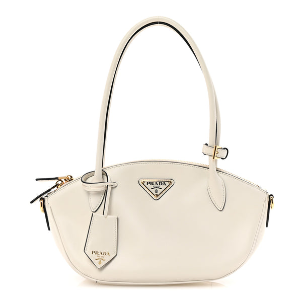 Prada City Calfskin Small Triangle Shoulder Bag White 1731594