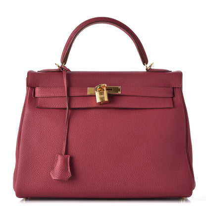 Hermes Togo Kelly Retourne 32 Rubis 1 of 8