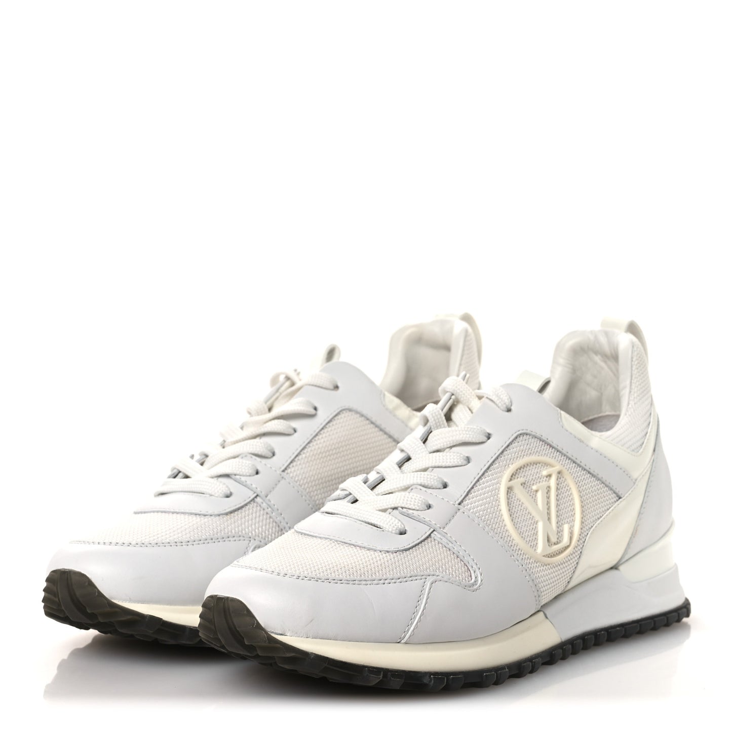 Calfskin Mesh Run Away Sneakers 37.5 White