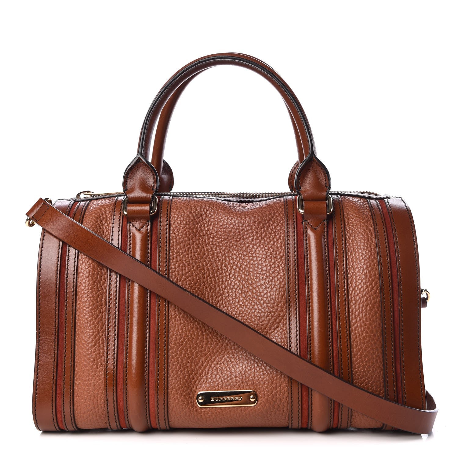 Burberry Grainy Calfskin Medium Alchester Bowling Bag Brown 1 of 9