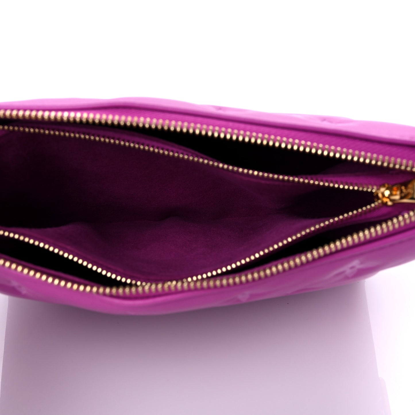 Lambskin Embossed Monogram Coussin BB Orchid