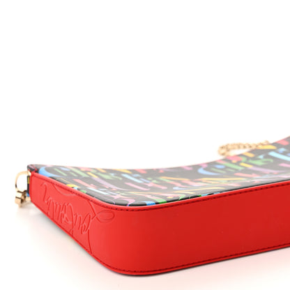 Christian Louboutin Calfskin Logo Loubila Chain Clutch Black Multicolor 8 of 10
