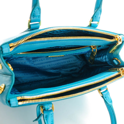 Prada Saffiano Mini Galleria Double Zip Tote Turchese 5 of 8