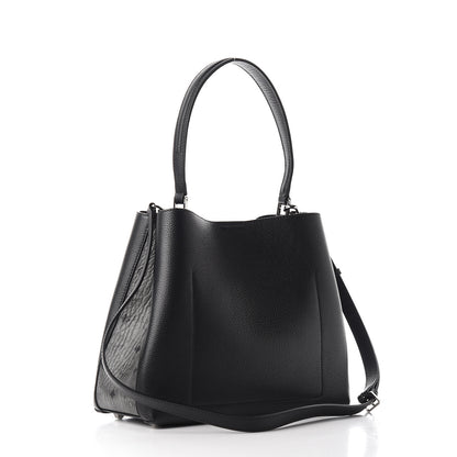 MCM Grained Calfskin Visetos Medium Sarah Hobo Black 2 of 8