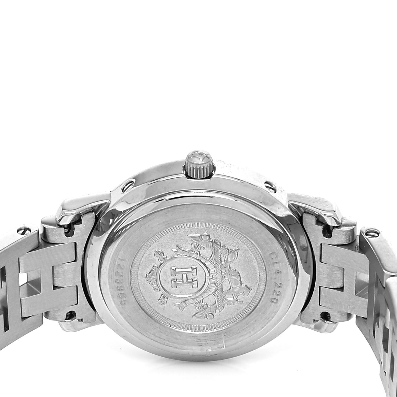 Hermes Stainless Steel 24mm Clipper Quartz Watch Gold 4 of 5