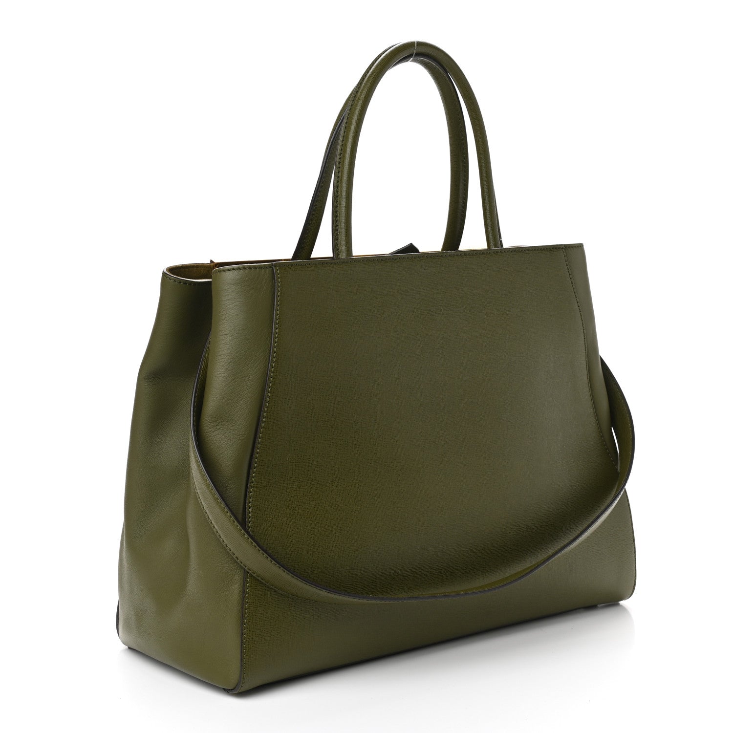 Fendi Vitello Elite Flamingo Regular 2Jours Tote Oliva 3 of 9