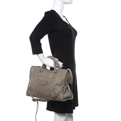 Balenciaga Chevre Gold Metallic Edge Hardware City Gris Taupe 2 of 9