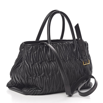 Miu Miu Nappa Matelasse Tote Black 3 of 9