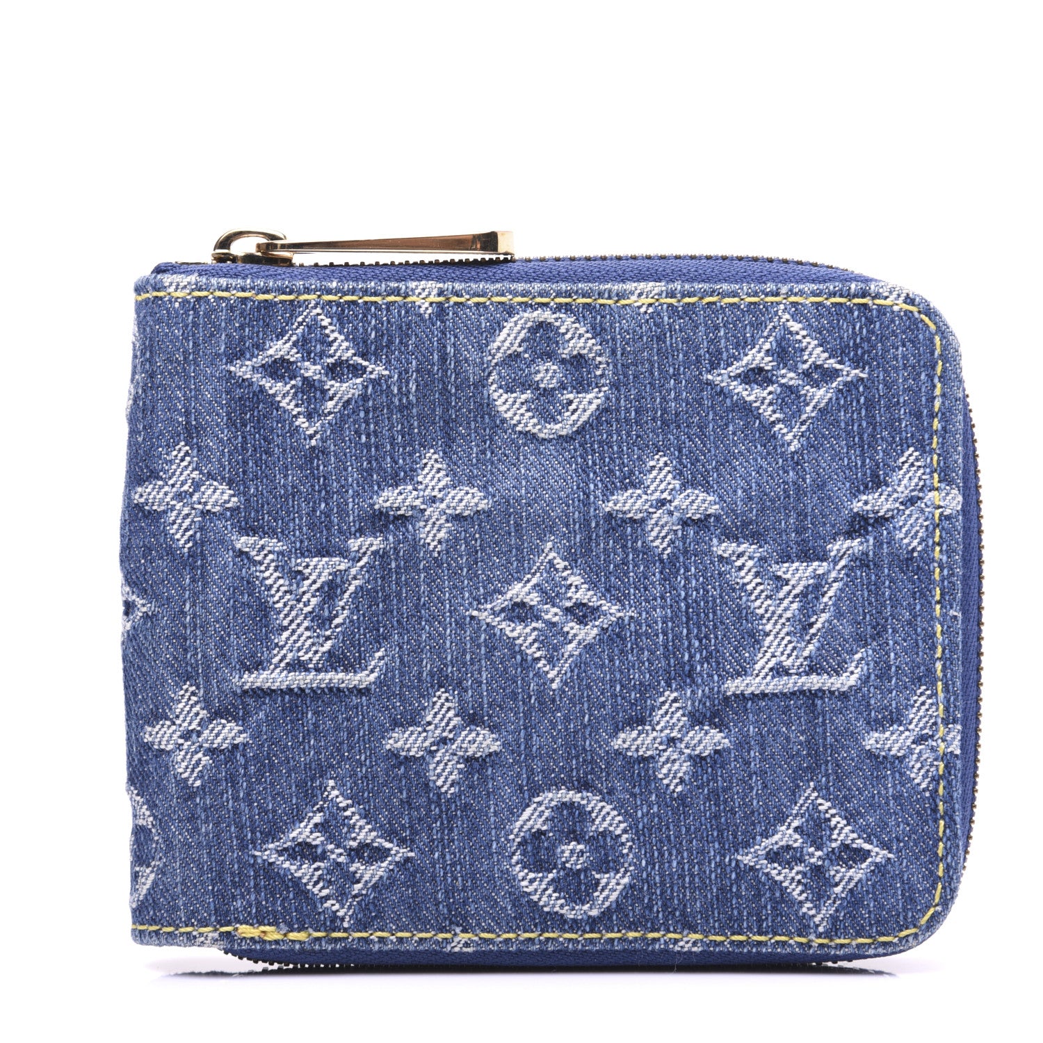 Louis Vuitton Denim Zip Compact Wallet Blue 1 of 14