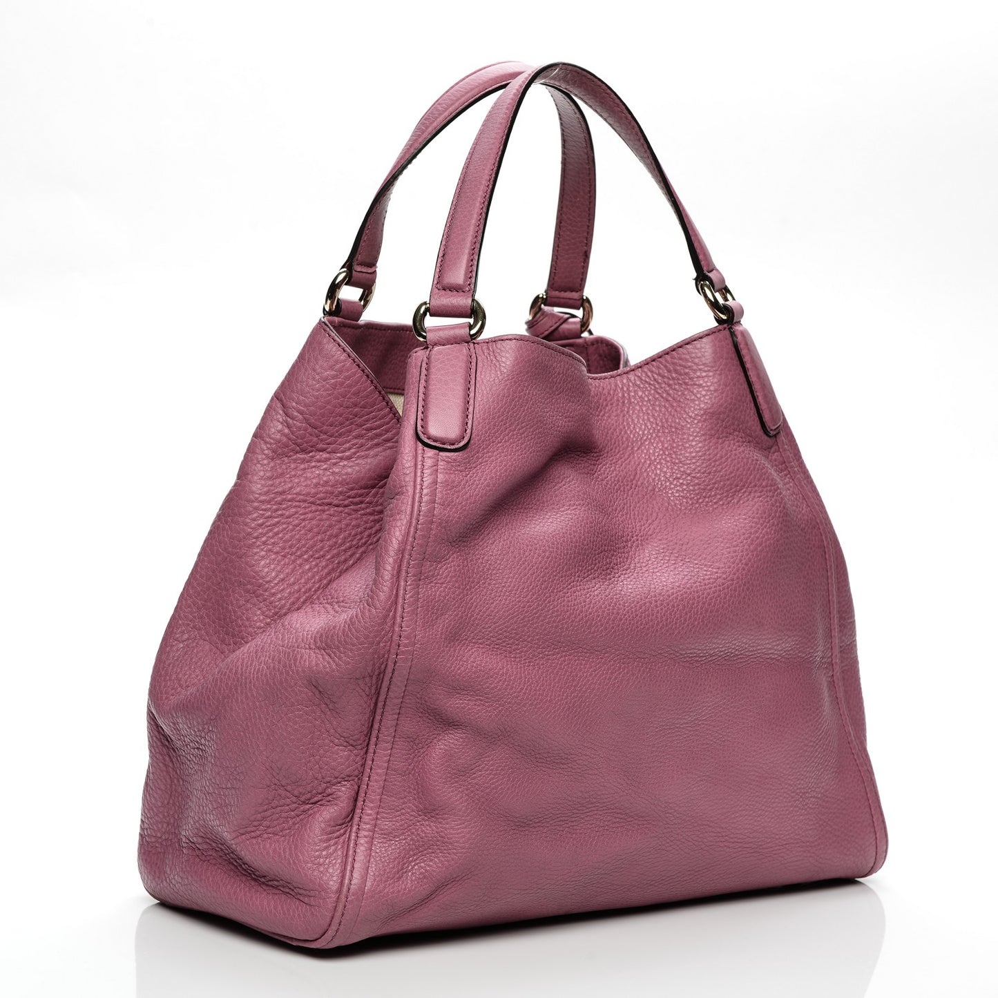 Pebbled Calfskin Medium Soho Shoulder Bag Fresia Rose