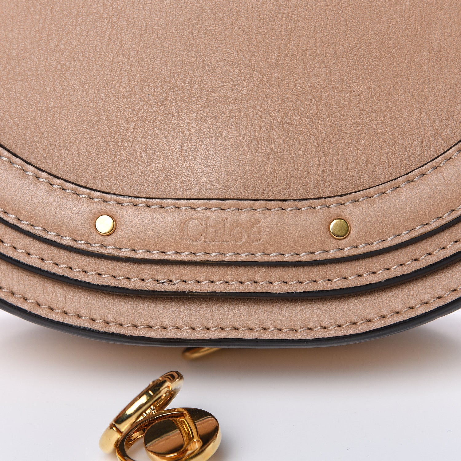 Chloe Calfskin Small Nile Bracelet Minaudiere Bag Biscotti Beige 12 of 14