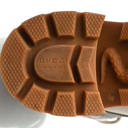 Gucci Calfskin GG Supreme Monogram Nappa Quilted Lace Up Ankle Boots 35 Mystic White Beige 6 of 8