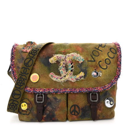 Chanel Washed Toile Large Graffiti On The Pavements Messenger Khaki Multicolor 1 of 11